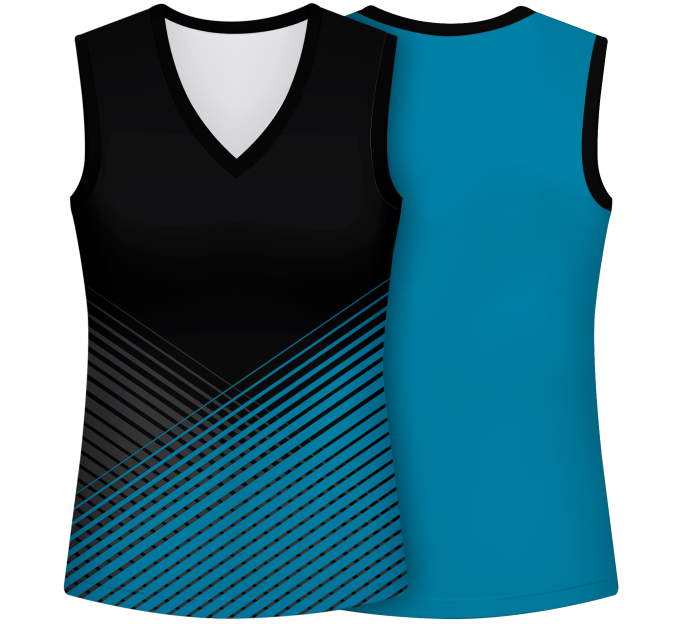 Camiseta pádel mujer sin mangas sublimada modelo rayas