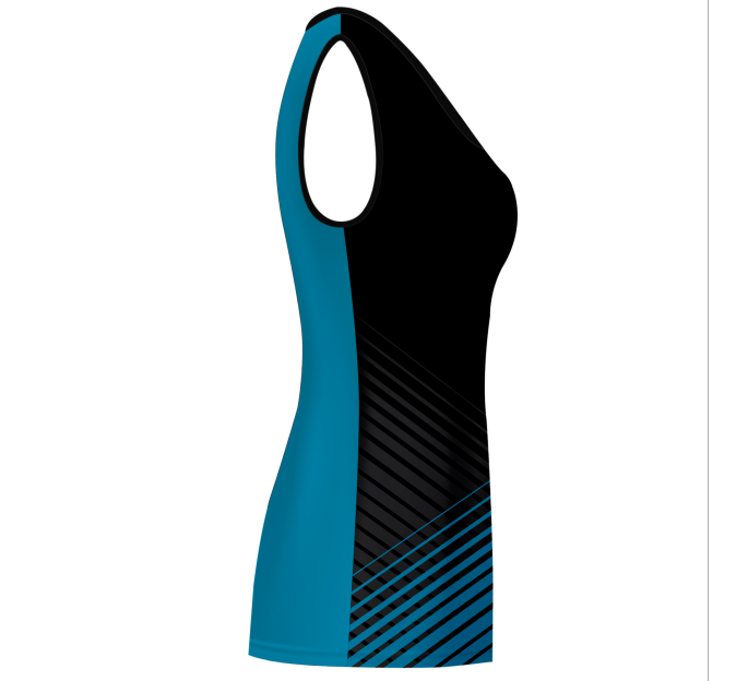 Camiseta pádel mujer sin mangas sublimada modelo rayas