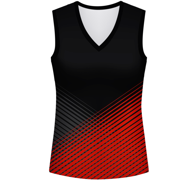 Camiseta pádel mujer sin mangas sublimada modelo rayas