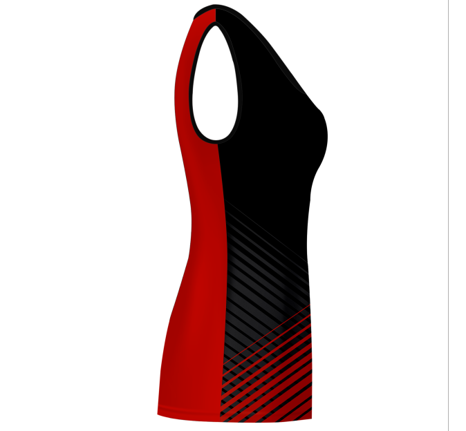 Camiseta pádel mujer sin mangas sublimada modelo rayas