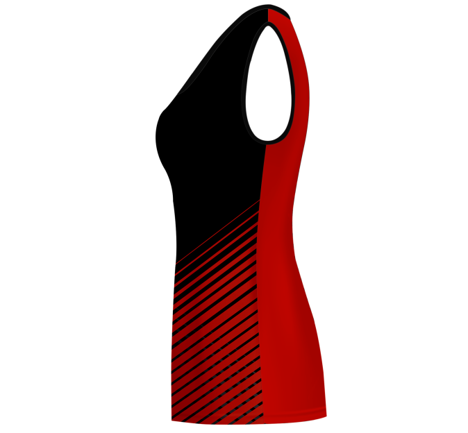 Camiseta pádel mujer sin mangas sublimada modelo rayas