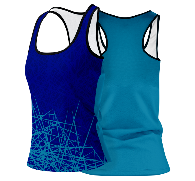 Camiseta pádel mujer tirantes sublimada modelo líneas