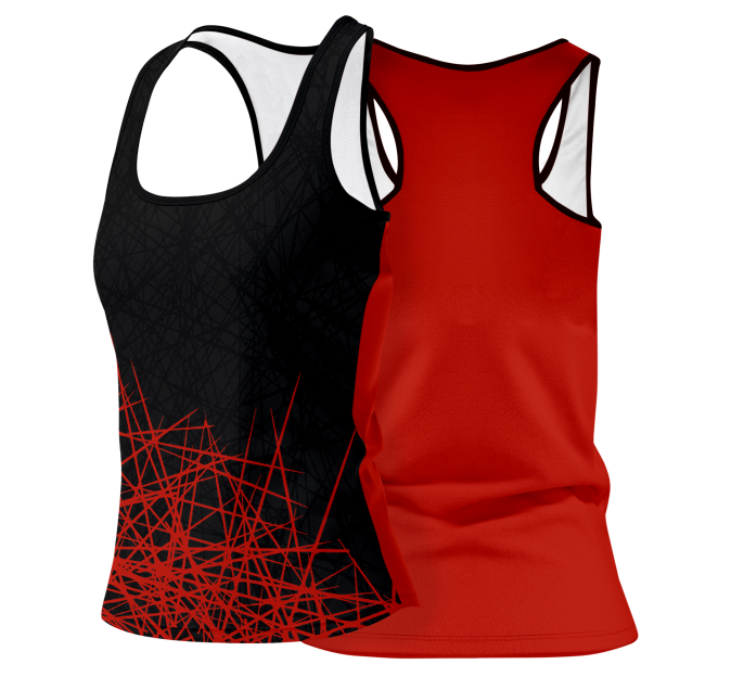 Camiseta pádel mujer tirantes sublimada modelo líneas