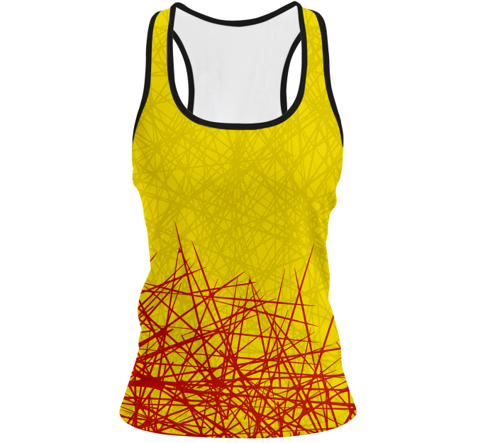 Camiseta pádel mujer tirantes sublimada modelo líneas