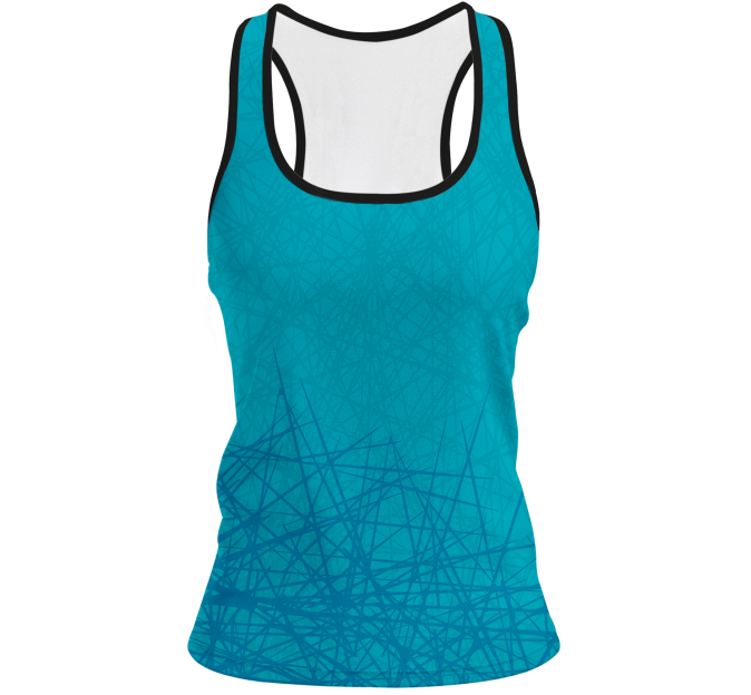 Camiseta pádel mujer tirantes sublimada modelo líneas