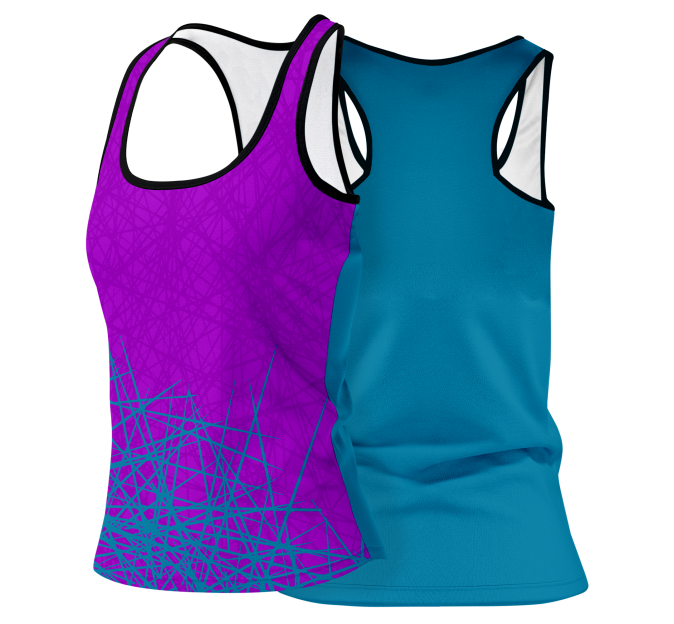 Camiseta pádel mujer tirantes sublimada modelo líneas