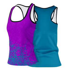 Camiseta pádel mujer tirantes sublimada modelo líneas