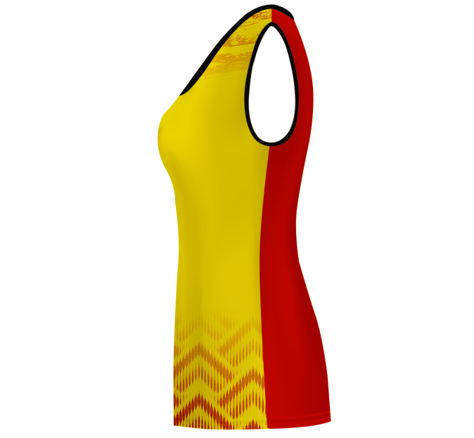 Camiseta pádel mujer sin mangas sublimada modelo geométrico