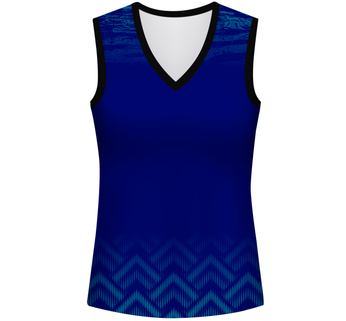 Camiseta pádel mujer sin mangas sublimada modelo geométrico