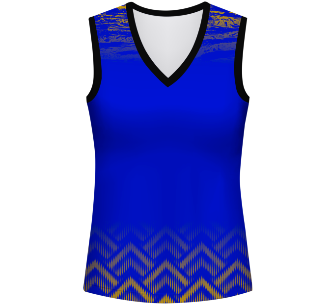 Camiseta pádel mujer sin mangas sublimada modelo geométrico