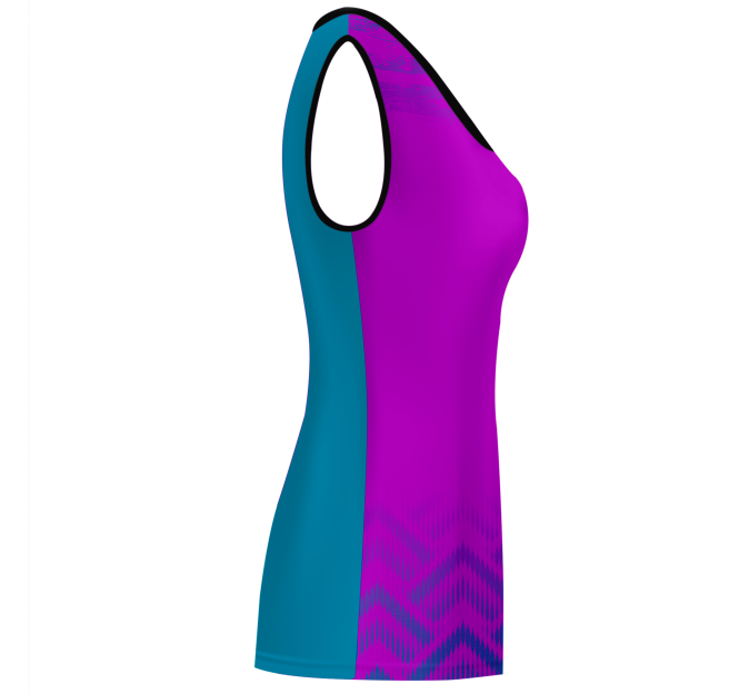 Camiseta pádel mujer sin mangas sublimada modelo geométrico