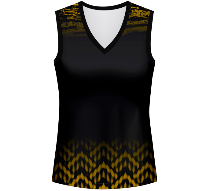 Camiseta pádel mujer sin mangas sublimada modelo geométrico