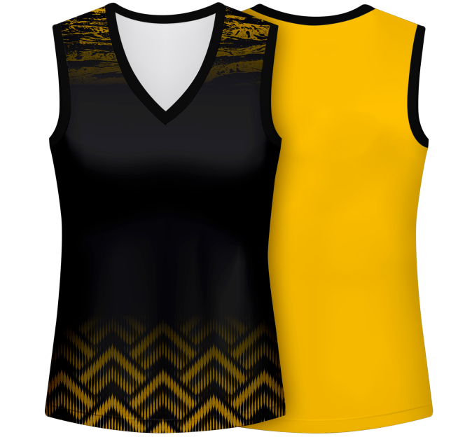 Camiseta pádel mujer sin mangas sublimada modelo geométrico