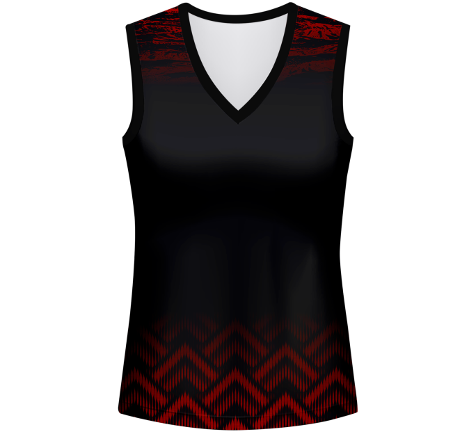 Camiseta pádel mujer sin mangas sublimada modelo geométrico