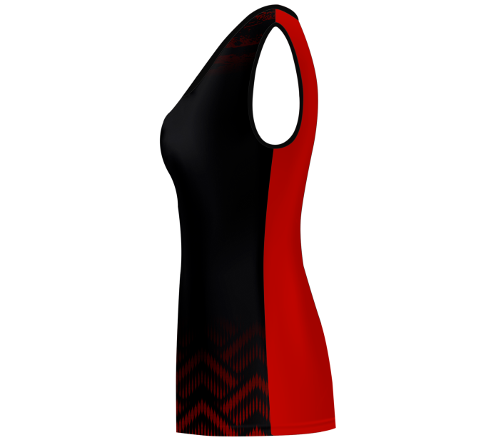 Camiseta pádel mujer sin mangas sublimada modelo geométrico