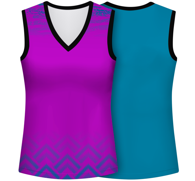 Camiseta pádel mujer sin mangas sublimada modelo geométrico