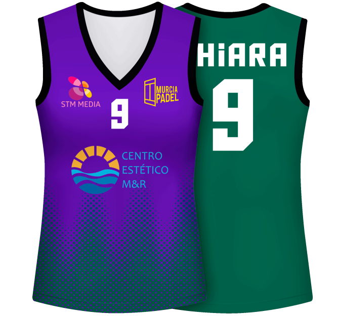 Camiseta pádel mujer sin mangas sublimada modelo puntos