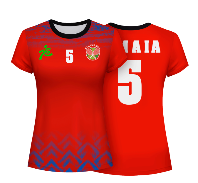 Camiseta pádel mujer manga corta sublimada modelo geométrico