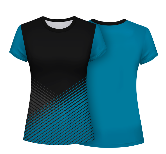 Camiseta pádel mujer manga corta sublimada modelo rayas