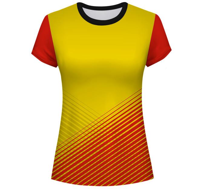 Camiseta pádel mujer manga corta sublimada modelo rayas