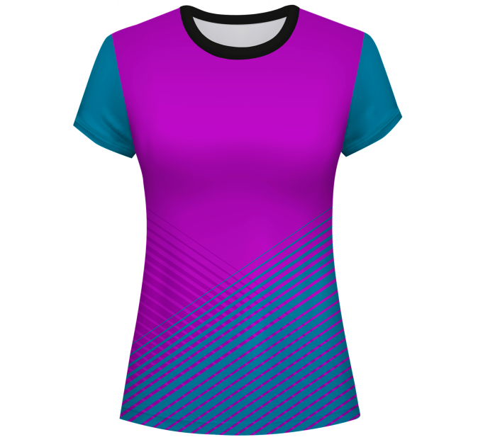 Camiseta pádel mujer manga corta sublimada modelo rayas