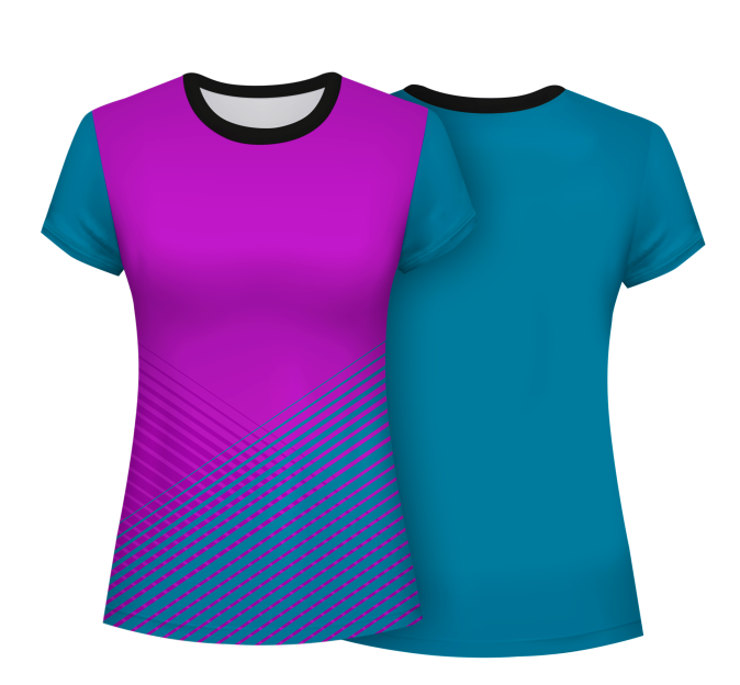 Camiseta pádel mujer manga corta sublimada modelo rayas