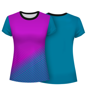 Camiseta pádel mujer manga corta sublimada modelo rayas