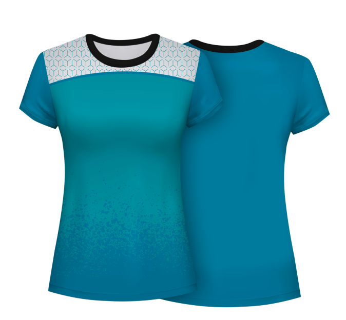 Camiseta pádel mujer manga corta sublimada modelo corte