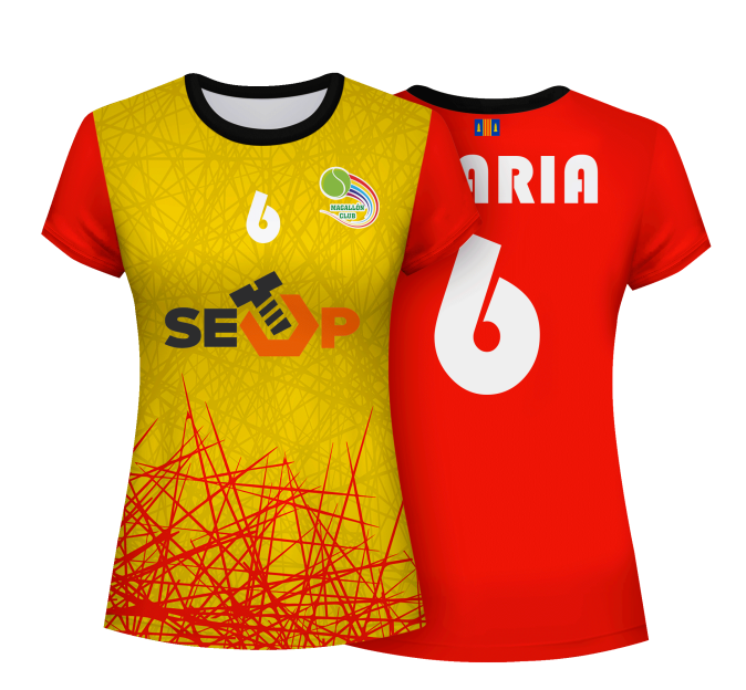 Camiseta pádel mujer manga corta  sublimada modelo líneas