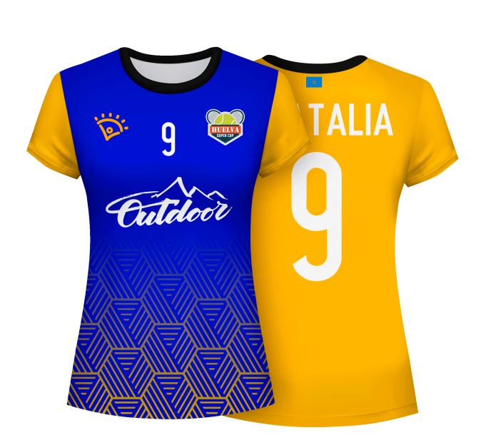 Camiseta pádel mujer manga corta sublimada modelo hexágono