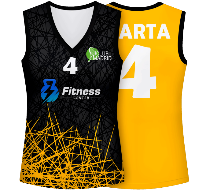 Camiseta pádel mujer sin mangas sublimada modelo líneas