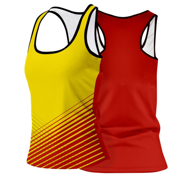 Camiseta pádel mujer tirantes sublimada modelo rayas