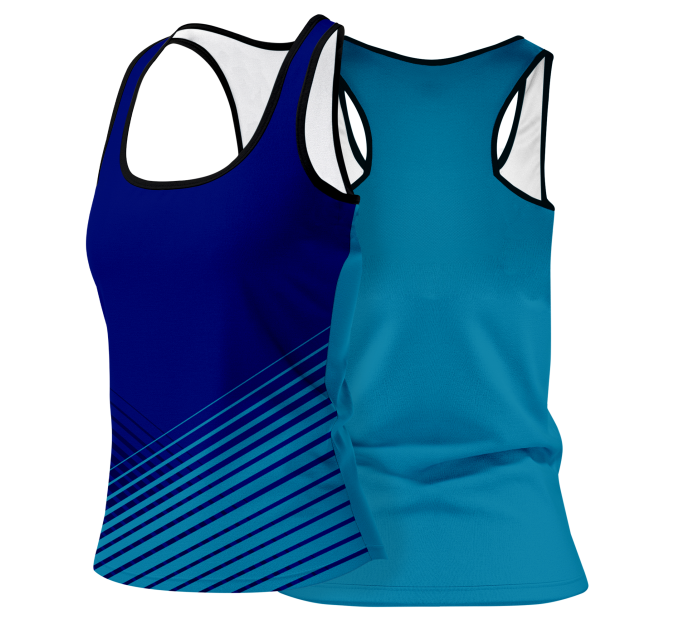 Camiseta pádel mujer tirantes sublimada modelo rayas