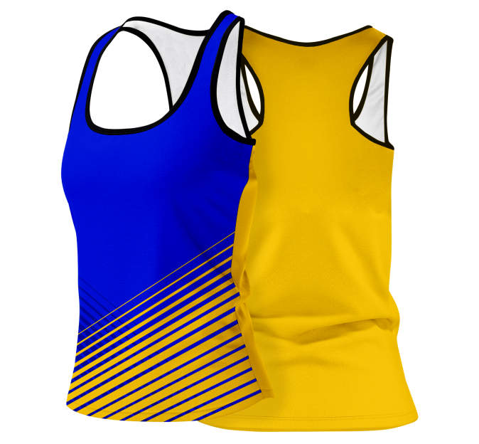 Camiseta pádel mujer tirantes sublimada modelo rayas
