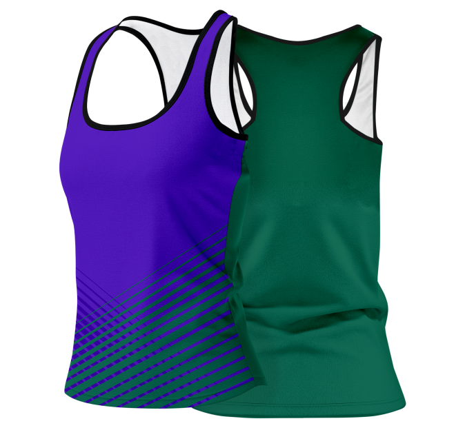 Camiseta pádel mujer tirantes sublimada modelo rayas