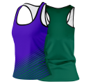 Camiseta pádel mujer tirantes sublimada modelo rayas