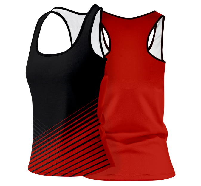 Camiseta pádel mujer tirantes sublimada modelo rayas