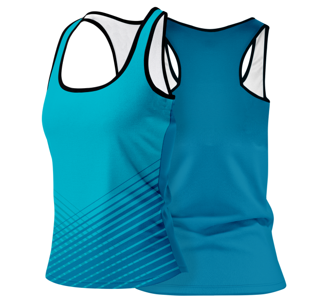 Camiseta pádel mujer tirantes sublimada modelo rayas