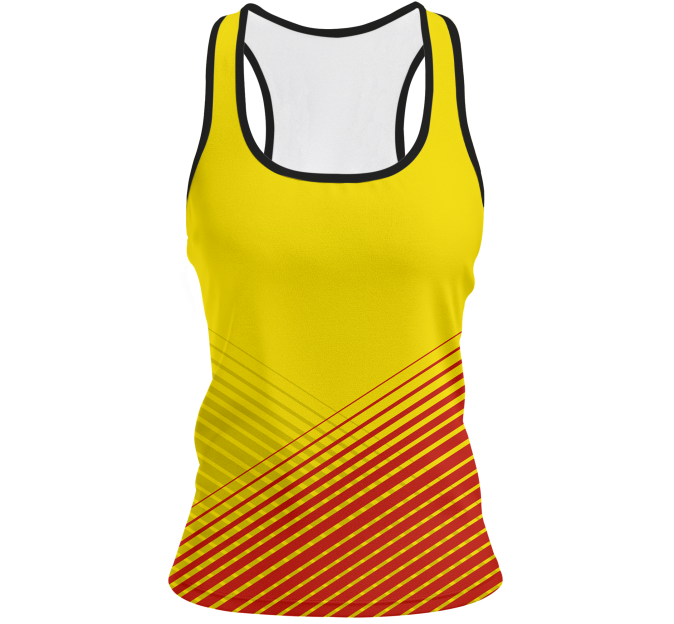 Camiseta pádel mujer tirantes sublimada modelo rayas