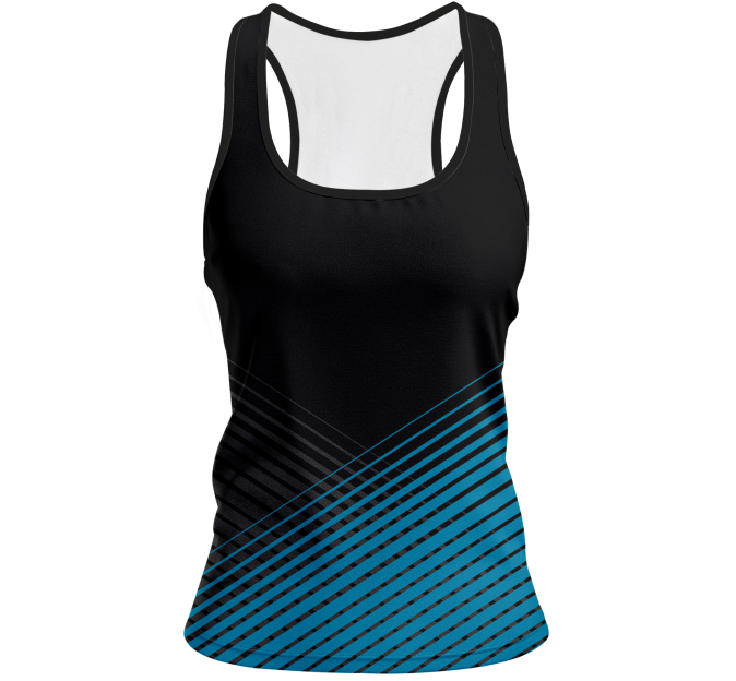 Camiseta pádel mujer tirantes sublimada modelo rayas
