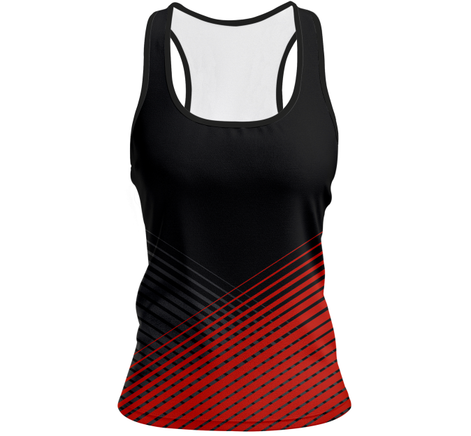 Camiseta pádel mujer tirantes sublimada modelo rayas