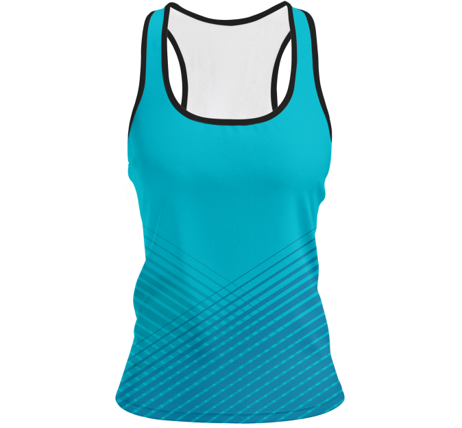 Camiseta pádel mujer tirantes sublimada modelo rayas
