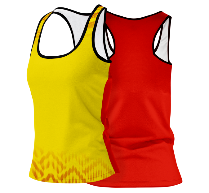 Camiseta pádel mujer tirantes sublimada modelo geométrico