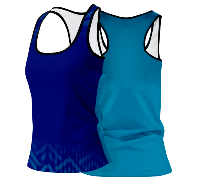 Camiseta pádel mujer tirantes sublimada modelo geométrico