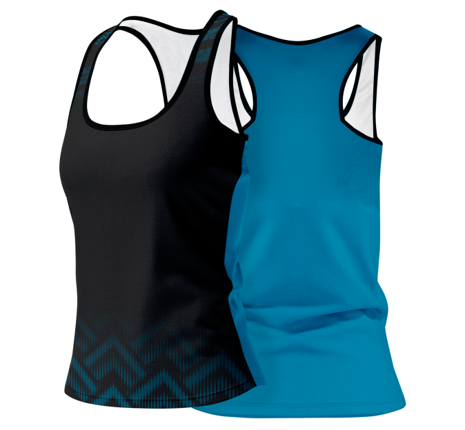 Camiseta pádel mujer tirantes sublimada modelo geométrico