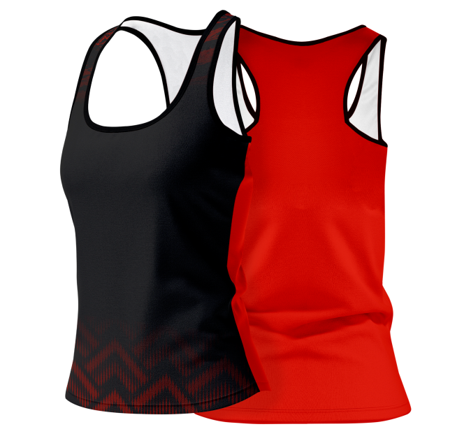 Camiseta pádel mujer tirantes sublimada modelo geométrico