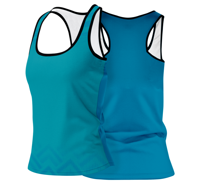 Camiseta pádel mujer tirantes sublimada modelo geométrico