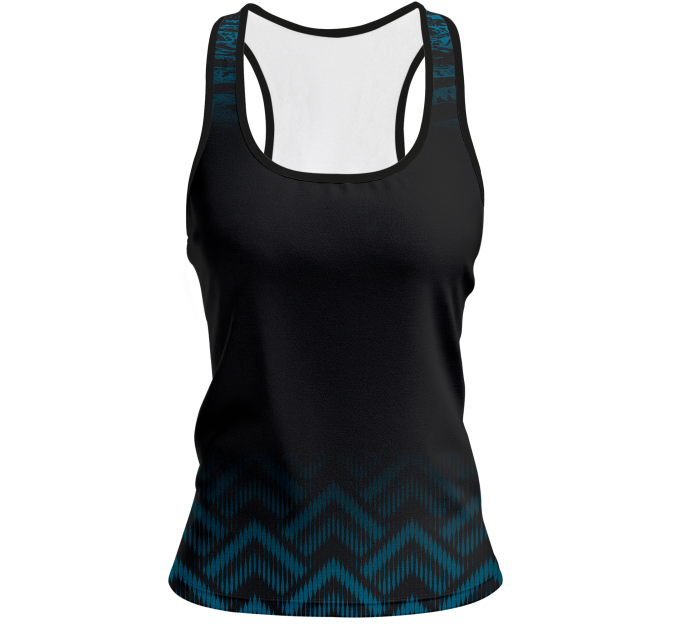 Camiseta pádel mujer tirantes sublimada modelo geométrico