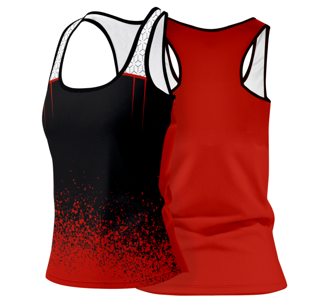 Camiseta pádel mujer tirantes sublimada modelo corte