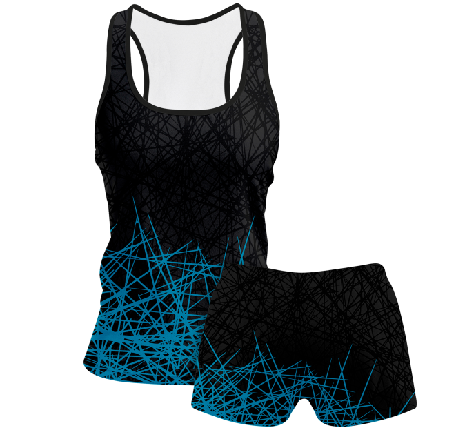 Conjunto voley mujer tirantes sublimado modelo líneas
